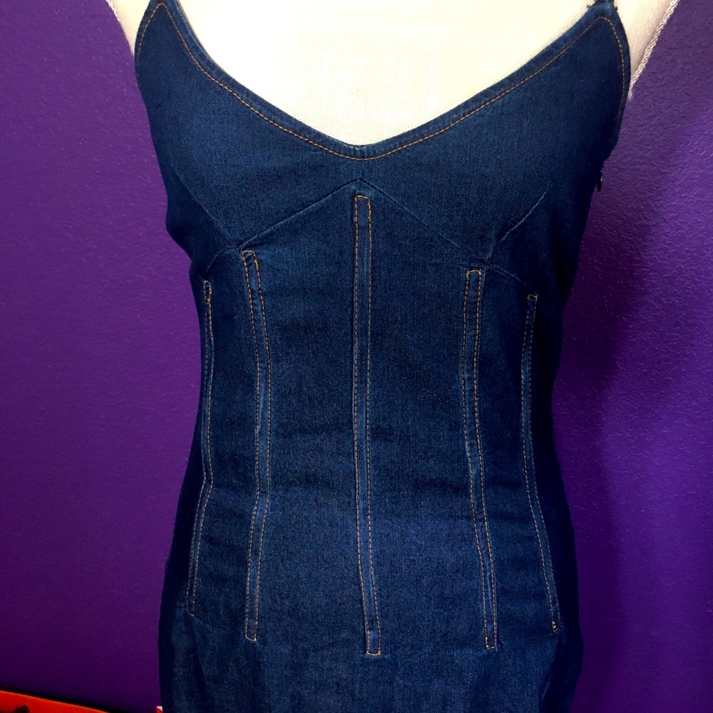Dolce and gabbana Jean bodycon midi dress lace up
